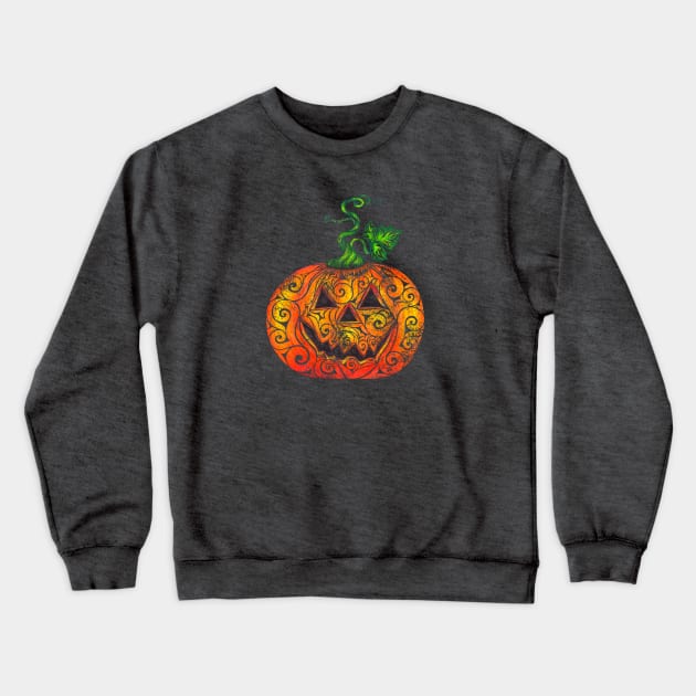 Swirly Pumpkin Crewneck Sweatshirt by VectorInk